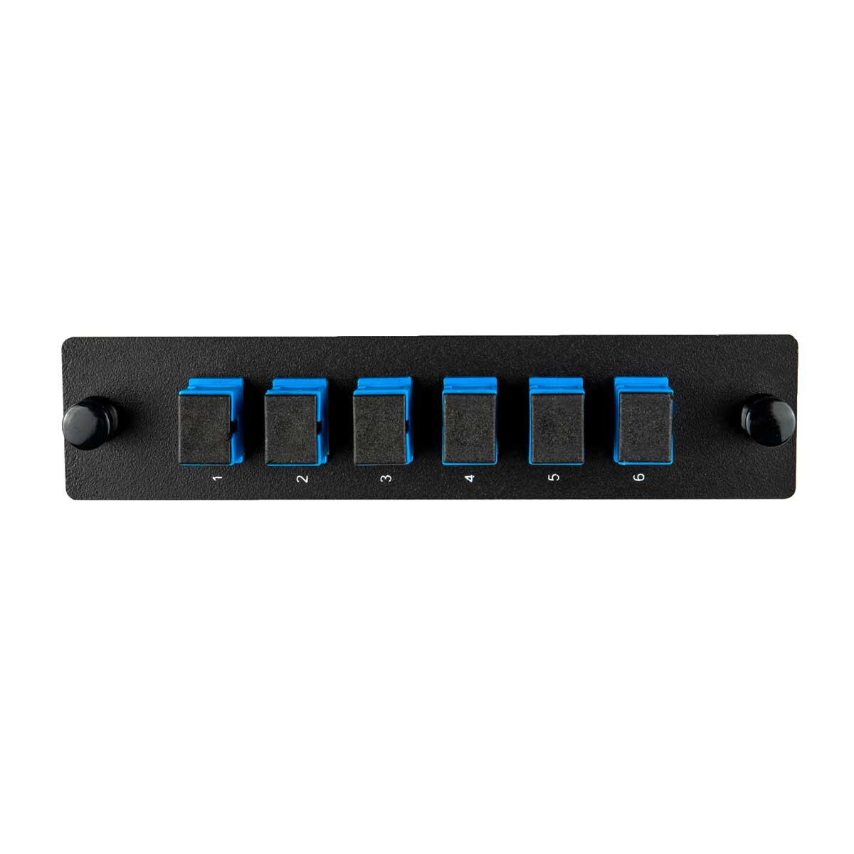 Adapter Plate, 06 Fiber, Simplex, SC/UPC, 9 µm OS2, Blue
